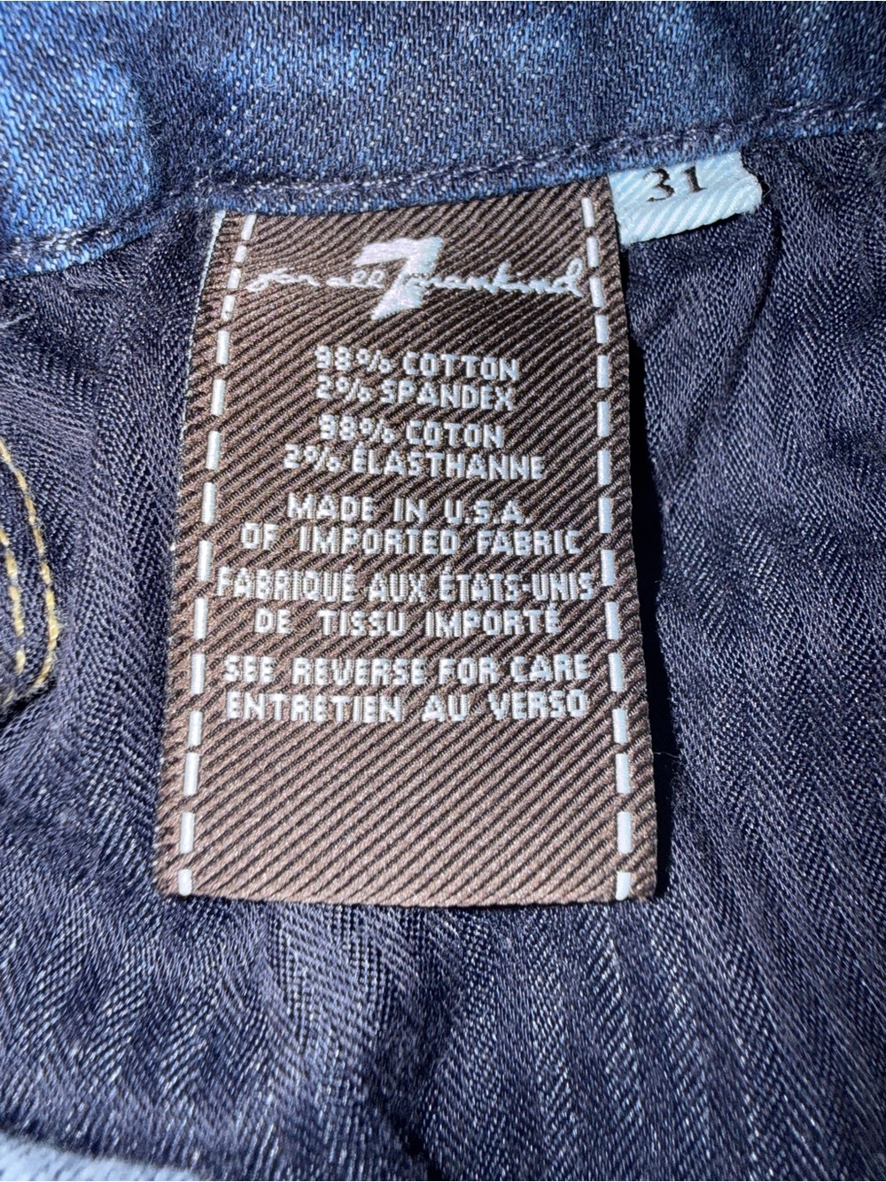 7 For All Mankind Women's Blue Flare Jeans - Picture 9 of 9